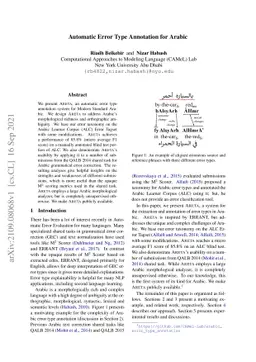 Automatic Error Type Annotation for Arabic