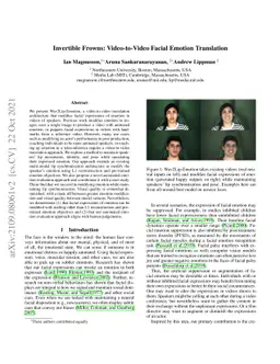Invertible Frowns: Video-to-Video Facial Emotion Translation