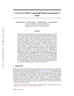 Context-NER : Contextual Phrase Generation at Scale