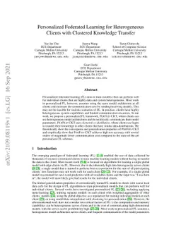 Personalized Federated Learning for Heterogeneous Clients with Clustered
  Knowledge Transfer