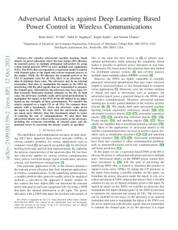 Adversarial Attacks against Deep Learning Based Power Control in
  Wireless Communications