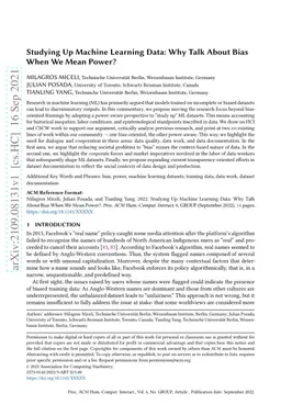 Studying Up Machine Learning Data: Why Talk About Bias When We Mean
  Power?