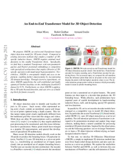 An End-to-End Transformer Model for 3D Object Detection