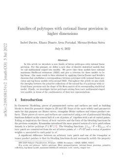 Families of polytopes with rational linear precision in higher
  dimensions