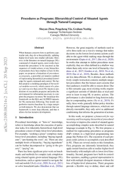Procedures as Programs: Hierarchical Control of Situated Agents through
  Natural Language