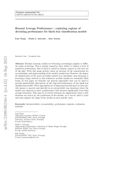Beyond Average Performance -- exploring regions of deviating performance
  for black box classification models