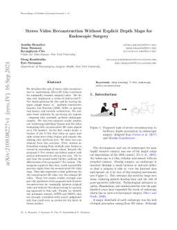 Stereo Video Reconstruction Without Explicit Depth Maps for Endoscopic
  Surgery