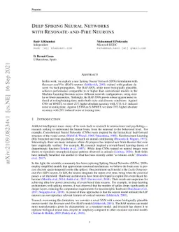 Deep Spiking Neural Networks with Resonate-and-Fire Neurons