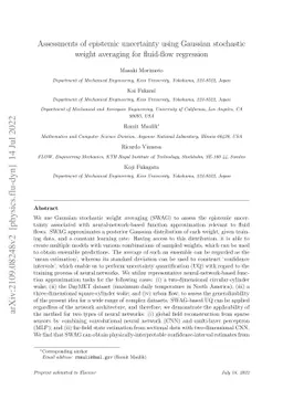 Assessments of epistemic uncertainty using Gaussian stochastic weight
  averaging for fluid-flow regression