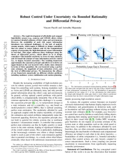 Robust Control Under Uncertainty via Bounded Rationality and
  Differential Privacy