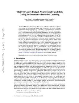 ThriftyDAgger: Budget-Aware Novelty and Risk Gating for Interactive
  Imitation Learning