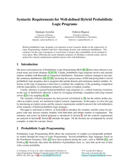 Syntactic Requirements for Well-defined Hybrid Probabilistic Logic
  Programs