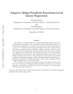 Adaptive Ridge-Penalized Functional Local Linear Regression
