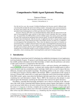 Comprehensive Multi-Agent Epistemic Planning