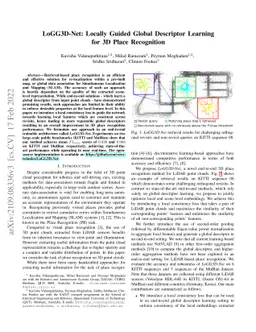 LoGG3D-Net: Locally Guided Global Descriptor Learning for 3D Place
  Recognition