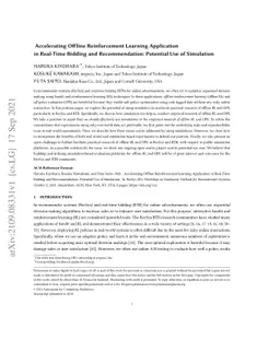 Accelerating Offline Reinforcement Learning Application in Real-Time
  Bidding and Recommendation: Potential Use of Simulation