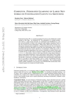 Comfetch: Federated Learning of Large Networks on Constrained Clients
  via Sketching