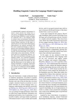 Distilling Linguistic Context for Language Model Compression