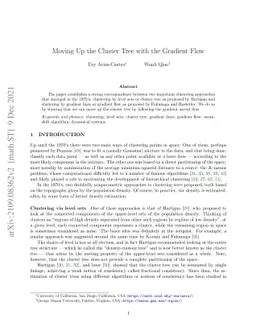 Moving Up the Cluster Tree with the Gradient Flow