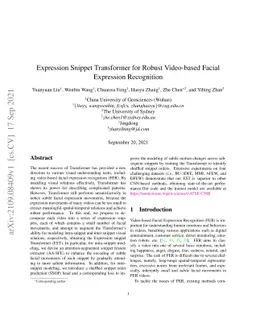 Expression Snippet Transformer for Robust Video-based Facial Expression
  Recognition