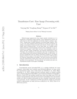 Transformer-Unet: Raw Image Processing with Unet