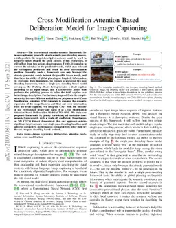 Cross Modification Attention Based Deliberation Model for Image
  Captioning