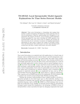 TS-MULE: Local Interpretable Model-Agnostic Explanations for Time Series
  Forecast Models
