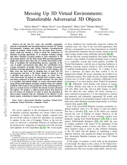 Messing Up 3D Virtual Environments: Transferable Adversarial 3D Objects