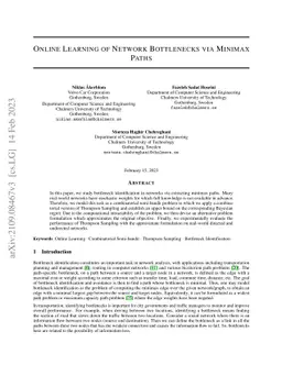 Online Learning of Network Bottlenecks via Minimax Paths