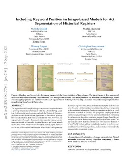Including Keyword Position in Image-based Models for Act Segmentation of
  Historical Registers