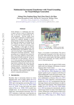 Multimodal Incremental Transformer with Visual Grounding for Visual
  Dialogue Generation