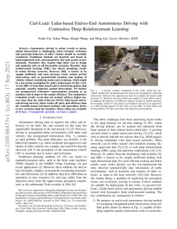 Carl-Lead: Lidar-based End-to-End Autonomous Driving with Contrastive
  Deep Reinforcement Learning