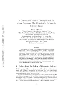 A Computable Piece of Uncomputable Art whose Expansion May Explain the
  Universe in Software Space