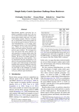 Simple Entity-Centric Questions Challenge Dense Retrievers