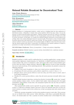 Relaxed Reliable Broadcast for Decentralized Trust