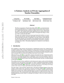 A Fairness Analysis on Private Aggregation of Teacher Ensembles