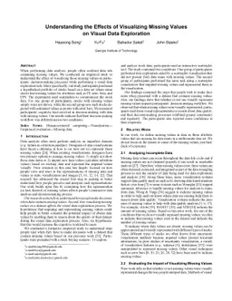 Understanding the Effects of Visualizing Missing Values on Visual Data
  Exploration