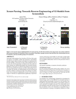 Screen Parsing: Towards Reverse Engineering of UI Models from
  Screenshots