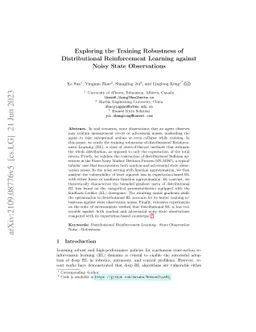 Exploring the Training Robustness of Distributional Reinforcement
  Learning against Noisy State Observations