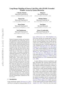 Long-Range Modeling of Source Code Files with eWASH: Extended Window
  Access by Syntax Hierarchy