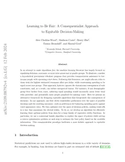 Learning to be Fair: A Consequentialist Approach to Equitable
  Decision-Making