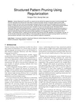 Structured Pattern Pruning Using Regularization