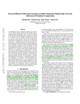 Toward Efficient Federated Learning in Multi-Channeled Mobile Edge
  Network with Layerd Gradient Compression