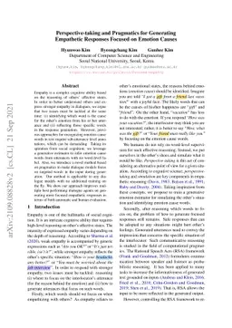 Perspective-taking and Pragmatics for Generating Empathetic Responses
  Focused on Emotion Causes