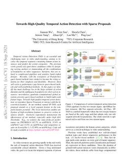 Towards High-Quality Temporal Action Detection with Sparse Proposals