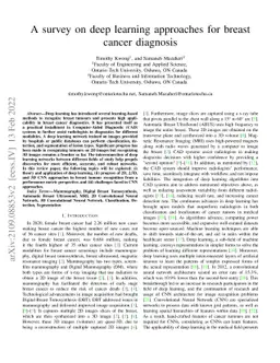 A survey on deep learning approaches for breast cancer diagnosis