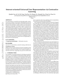 Interest-oriented Universal User Representation via Contrastive Learning