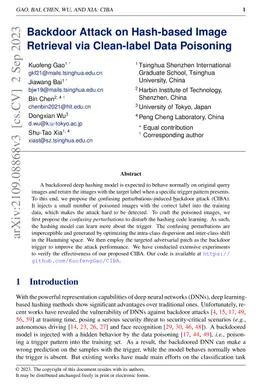Backdoor Attack on Hash-based Image Retrieval via Clean-label Data
  Poisoning
