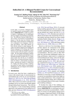 DuRecDial 2.0: A Bilingual Parallel Corpus for Conversational
  Recommendation