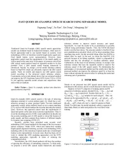 Fast query-by-example speech search using separable model